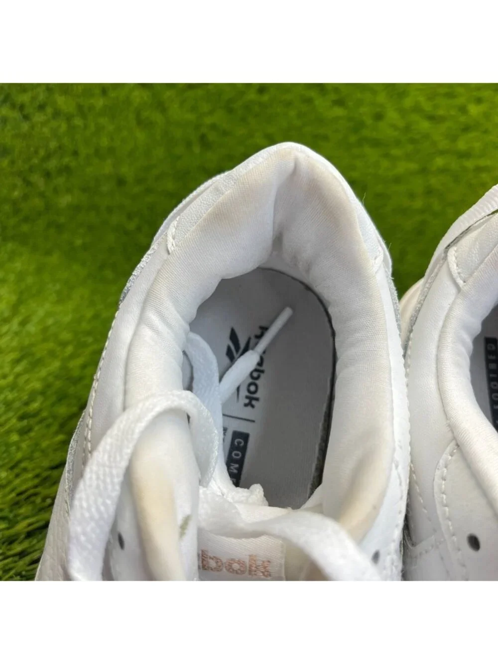 Reebok Club C Double Geo Womens Size 7 White Athletic Lifestyle Shoes Sneakers